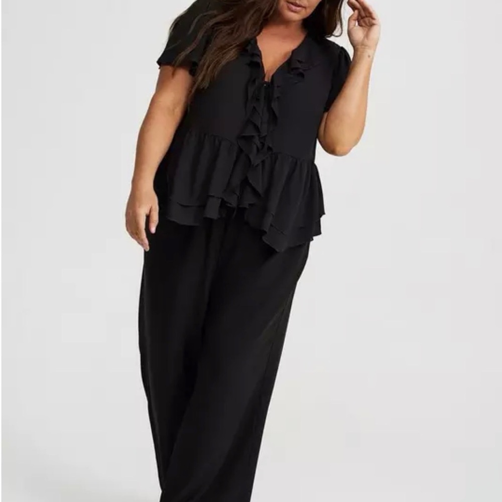 V-Neck Double Ruffle Top - Picture 3 of 5